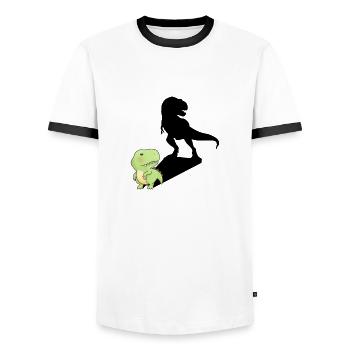 Small, big time! - Dream big - Men's Ringer Shirt - white/black - Front - AI Model Female 172 light (172cm) & AI Model Male 178 dark (178cm)