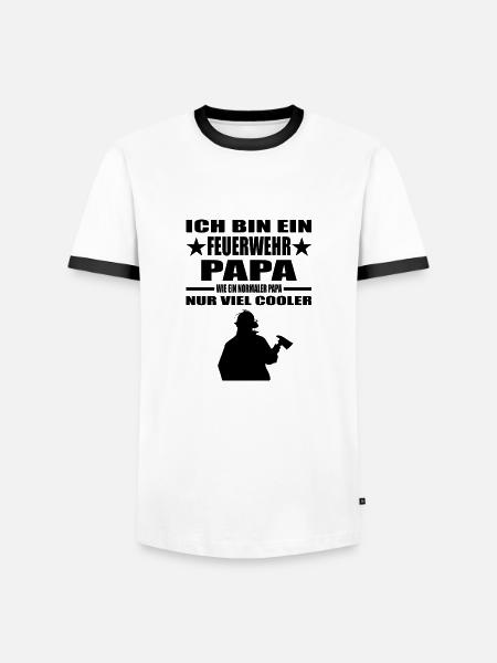 Feuerwehr - Männer Kontrast-T-Shirt - Weiß/Schwarz
