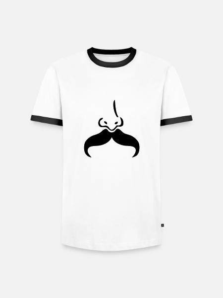 mustache mustache nose nose5 - Men's Ringer Shirt - white/black