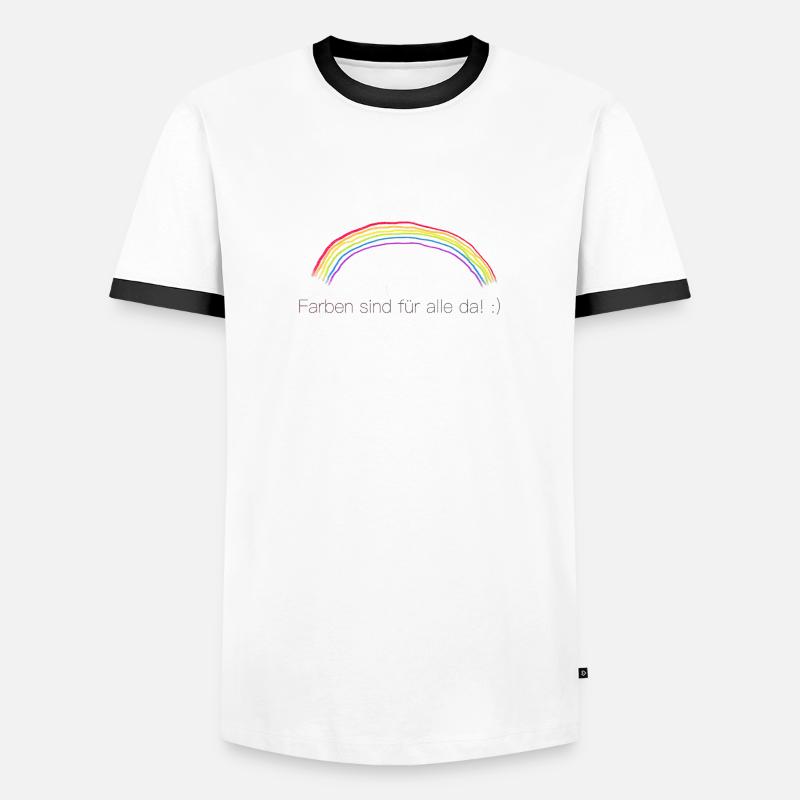 Regenbogen - Männer Kontrast-T-Shirt - Weiß/Schwarz