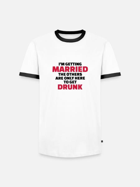 I’m getting married - Men's Ringer Shirt - white/black