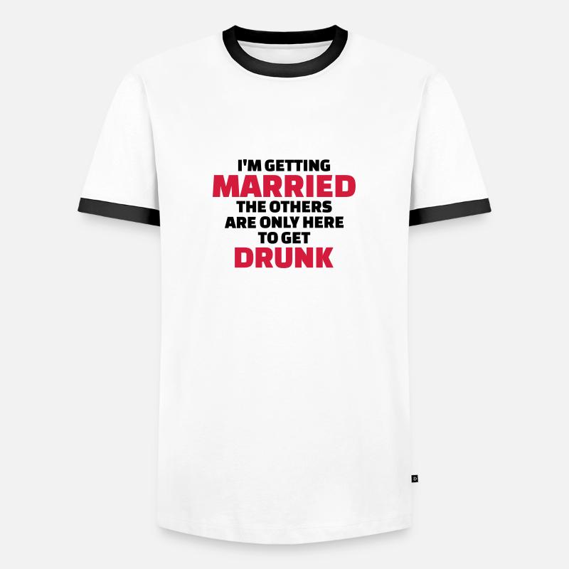 Junggesellenabschied - Männer Kontrast-T-Shirt - Weiß/Schwarz