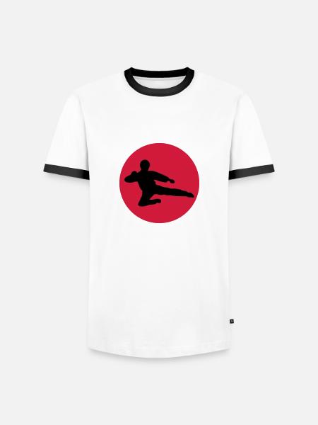 Karate - Männer Kontrast-T-Shirt - Weiß/Schwarz
