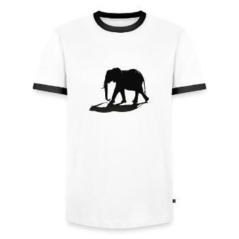 Elephant Silhouette - Men's Ringer Shirt - white/black - Front - AI Model Female 172 light (172cm) & AI Model Male 178 dark (178cm)