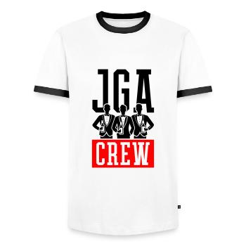 Jga Crew Bräutigam Team - Männer Kontrast-T-Shirt - Weiß/Schwarz - Vorne - AI Model Female 172 light (172cm) & AI Model Male 178 dark (178cm)