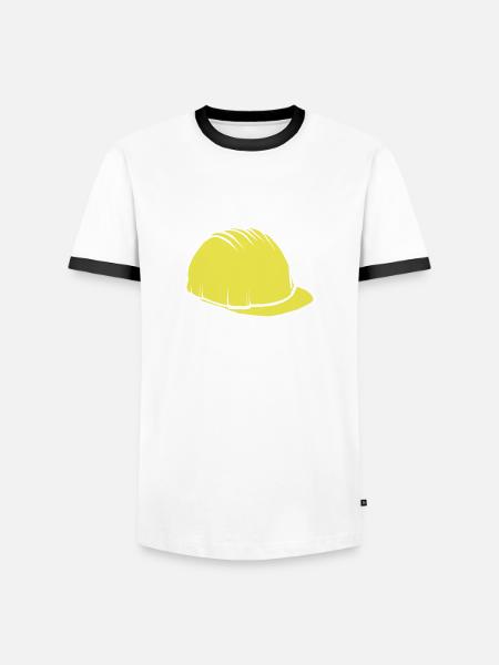 Schutzhelm - Männer Kontrast-T-Shirt - Weiß/Schwarz