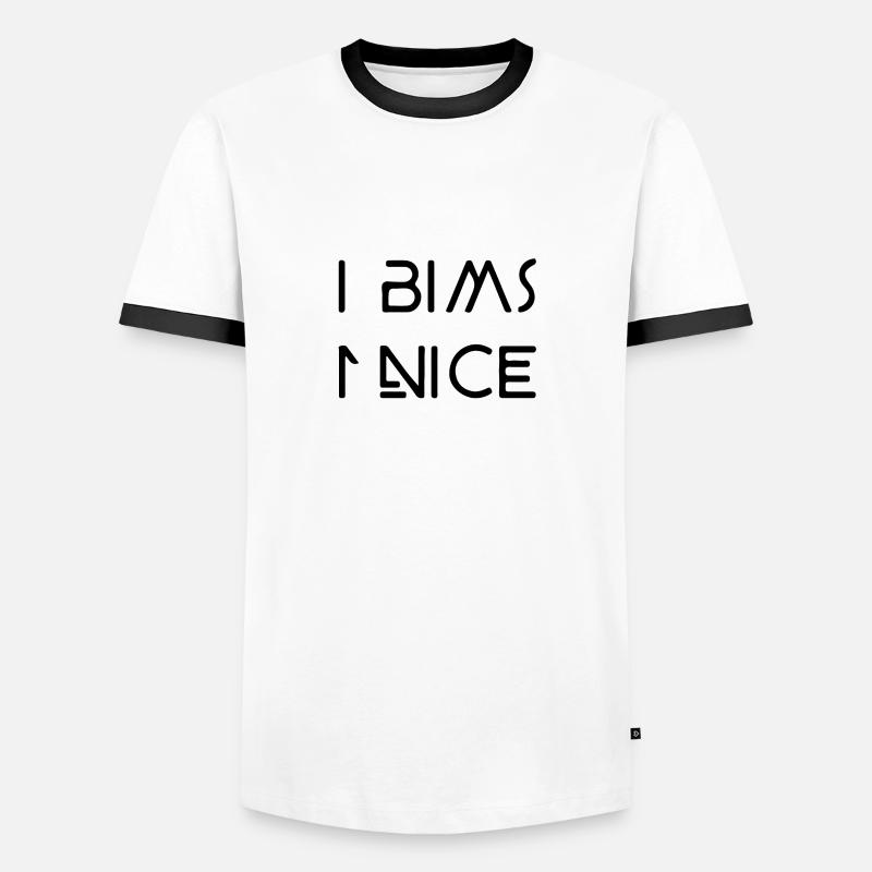 i Bims 1 nice - Männer Kontrast-T-Shirt - Weiß/Schwarz