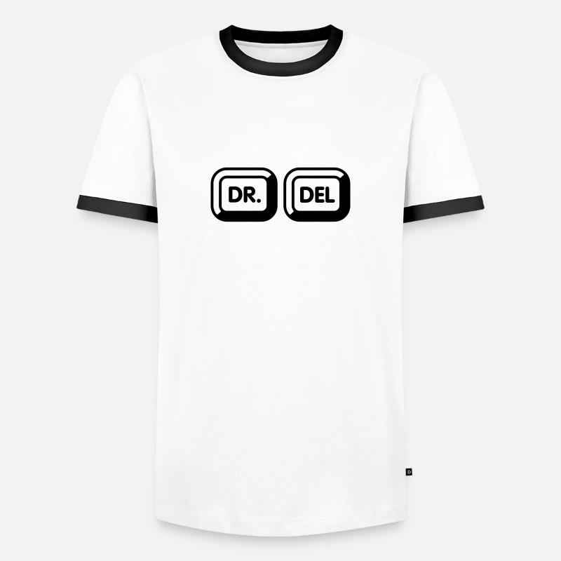 Doctor delete | 1c - Men's Ringer Shirt - white/black