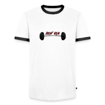 Beat Gym - T-shirt contrasté Homme - blanc/noir - Devant - AI Model Female 172 light (172cm) & AI Model Male 178 dark (178cm)