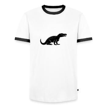 crocodile - T-shirt contrasté Homme - blanc/noir - Devant - AI Model Female 172 light (172cm) & AI Model Male 178 dark (178cm)