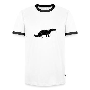 crocodile - T-shirt contrasté Homme - blanc/noir - Devant - AI Model Female 172 light (172cm) & AI Model Male 178 dark (178cm)