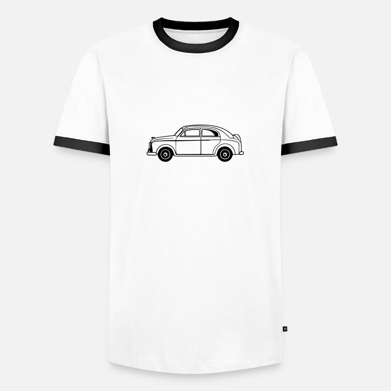 Auto - Männer Kontrast-T-Shirt - Weiß/Schwarz