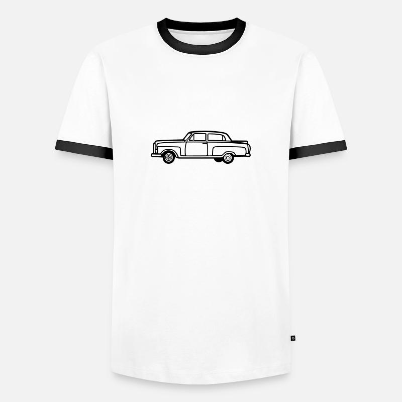 Auto - Männer Kontrast-T-Shirt - Weiß/Schwarz