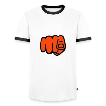 Finger - Männer Kontrast-T-Shirt - Weiß/Schwarz - Vorne - AI Model Female 172 light (172cm) & AI Model Male 178 dark (178cm)