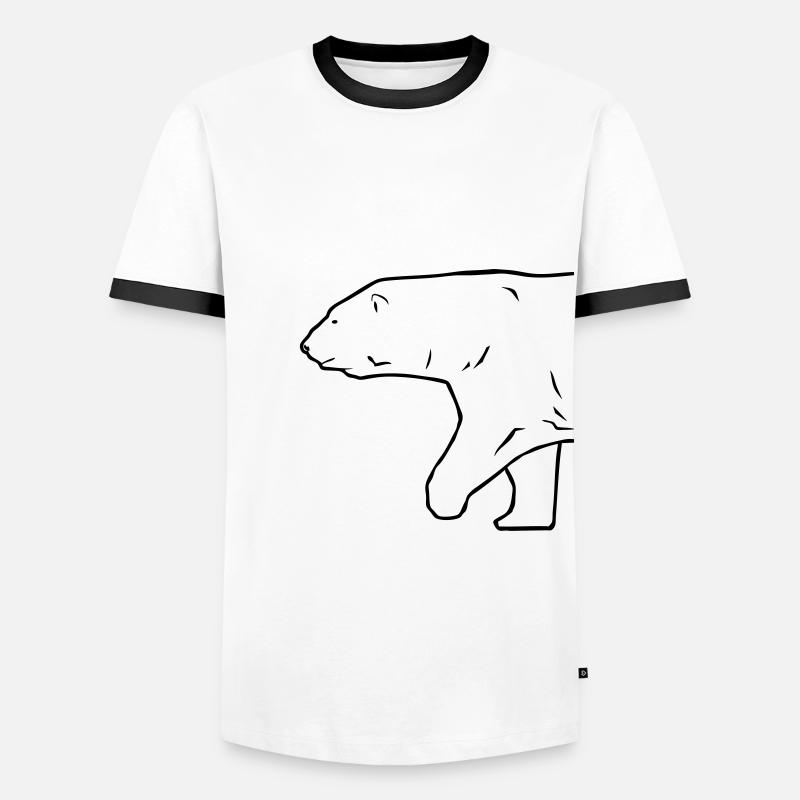 Polar Bear - Eisbär - Männer Kontrast-T-Shirt - Weiß/Schwarz
