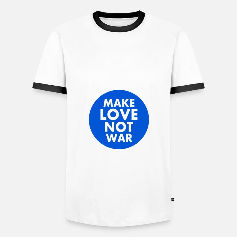 Make love not war - Männer Kontrast-T-Shirt - Weiß/Schwarz