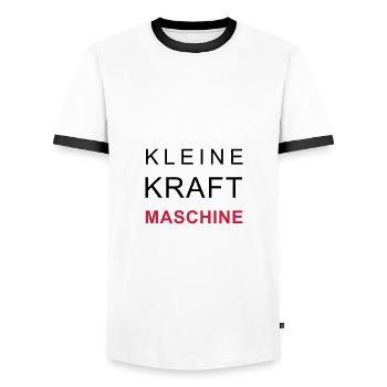 kleine kraftmaschine - Männer Kontrast-T-Shirt - Weiß/Schwarz - Vorne - AI Model Female 172 light (172cm) & AI Model Male 178 dark (178cm)