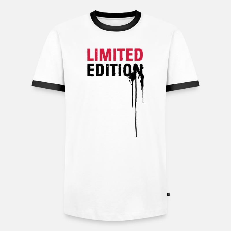 Limited Edition - Männer Kontrast-T-Shirt - Weiß/Schwarz