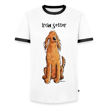 Happy Irish Setter - Men's Ringer Shirt - white/black - Front - AI Model Female 172 light (172cm) & AI Model Male 178 dark (178cm)