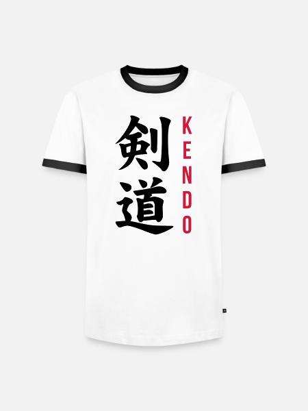 Kendo / Kendoka / Martial Arts / Samurai - Men's Ringer Shirt - white/black