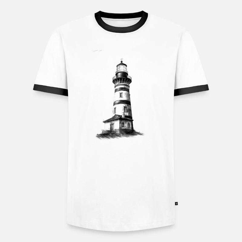 Lighthouse design for self-design - Men's Ringer Shirt - white/black