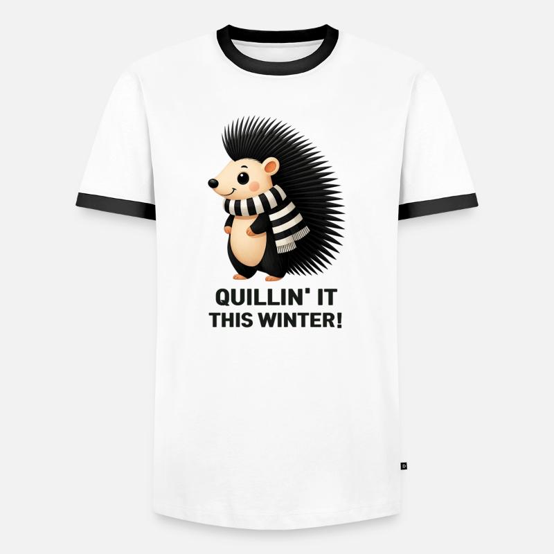 Quillin' it this winter! - Men's Ringer Shirt - white/black