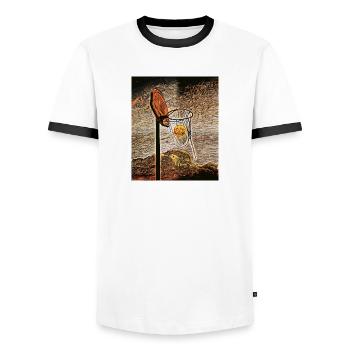 Moonlight Basketball - Men's Ringer Shirt - white/black - Front - AI Model Female 172 light (172cm) & AI Model Male 178 dark (178cm)