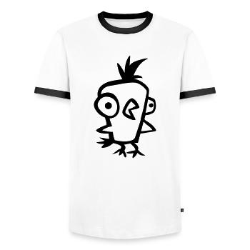 Verrücktes Huhn - Männer Kontrast-T-Shirt - Weiß/Schwarz - Vorne - AI Model Female 172 light (172cm) & AI Model Male 178 dark (178cm)