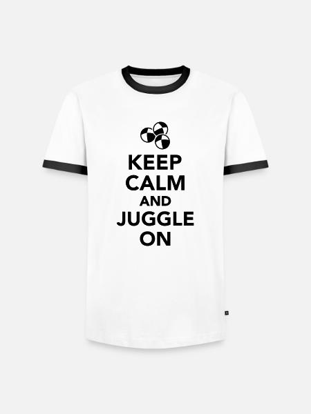 Jonglieren - Männer Kontrast-T-Shirt - Weiß/Schwarz