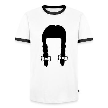 Zoepfe - Männer Kontrast-T-Shirt - Weiß/Schwarz - Vorne - AI Model Female 172 light (172cm) & AI Model Male 178 dark (178cm)