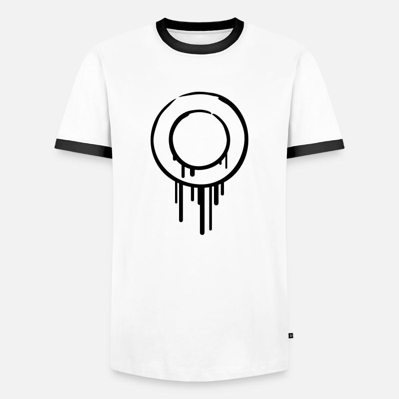 circle_rings_graffiti - Men's Ringer Shirt - white/black