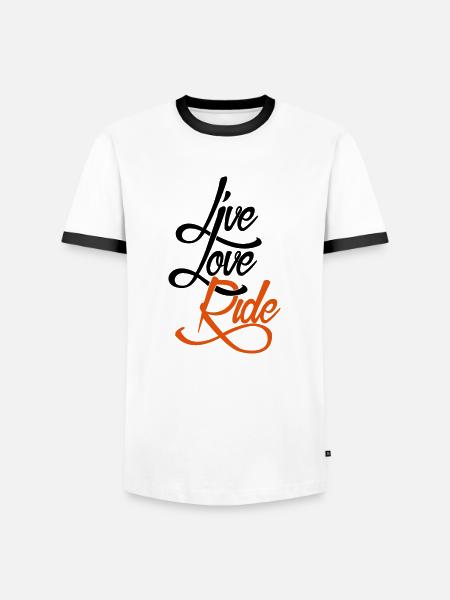 Live Love Ride - T-shirt contrasté Homme - blanc/noir