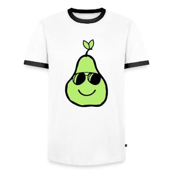 poire fraîche - T-shirt contrasté Homme - blanc/noir - Devant - AI Model Female 172 light (172cm) & AI Model Male 178 dark (178cm)