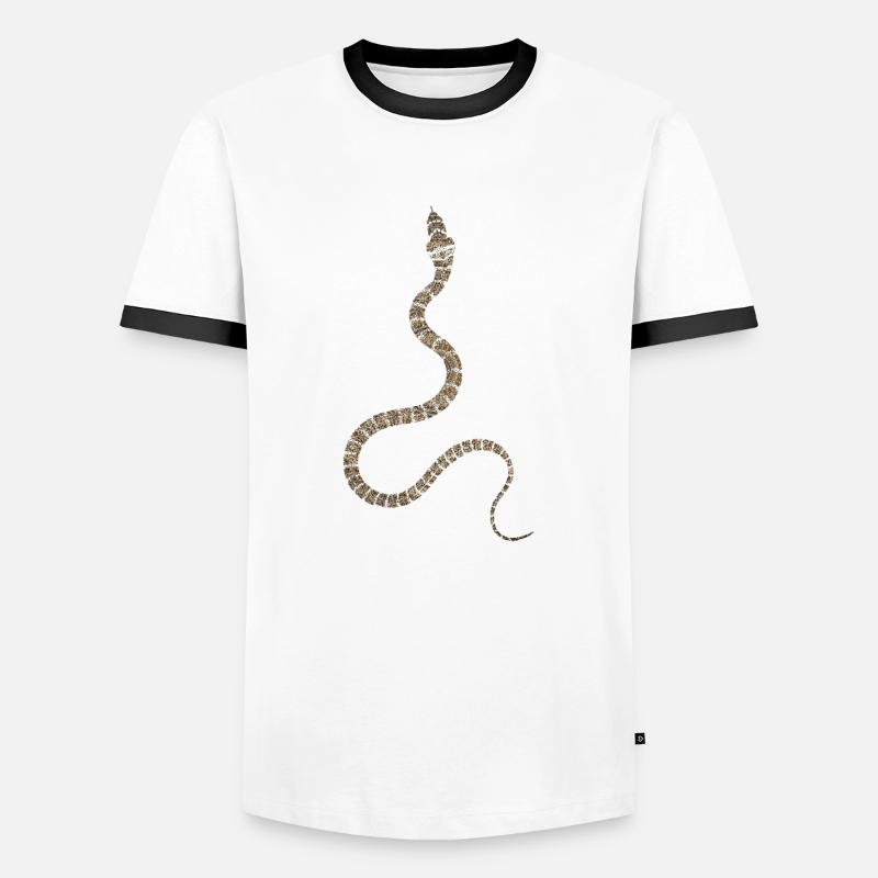Schlange - Männer Kontrast-T-Shirt - Weiß/Schwarz