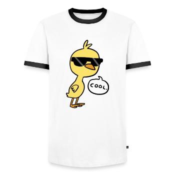 Cool Chick - Männer Kontrast-T-Shirt - Weiß/Schwarz - Vorne - AI Model Female 172 light (172cm) & AI Model Male 178 dark (178cm)