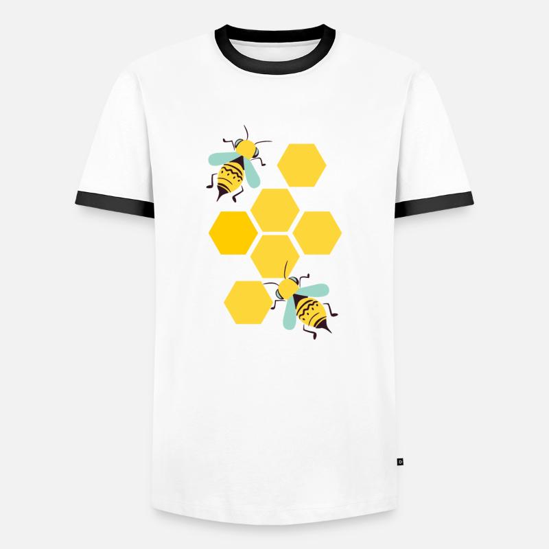 bees - Men's Ringer Shirt - white/black