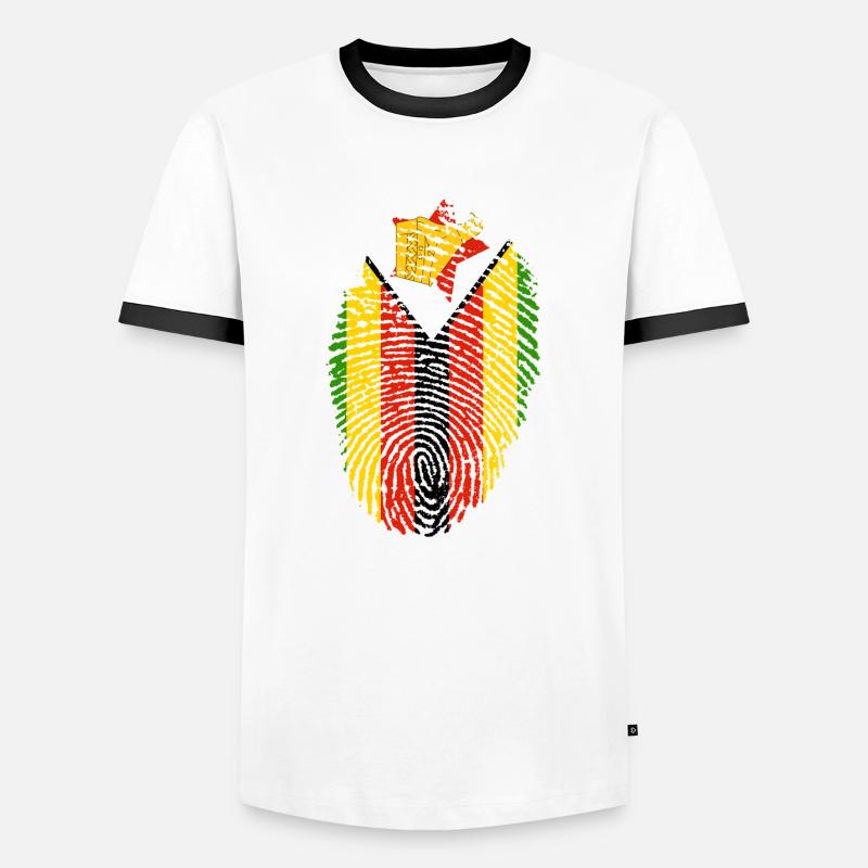 Zimbabwe - Männer Kontrast-T-Shirt - Weiß/Schwarz