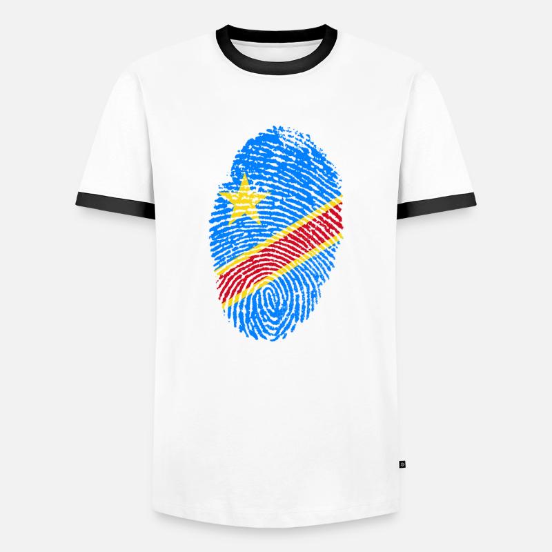 Kongo - Männer Kontrast-T-Shirt - Weiß/Schwarz