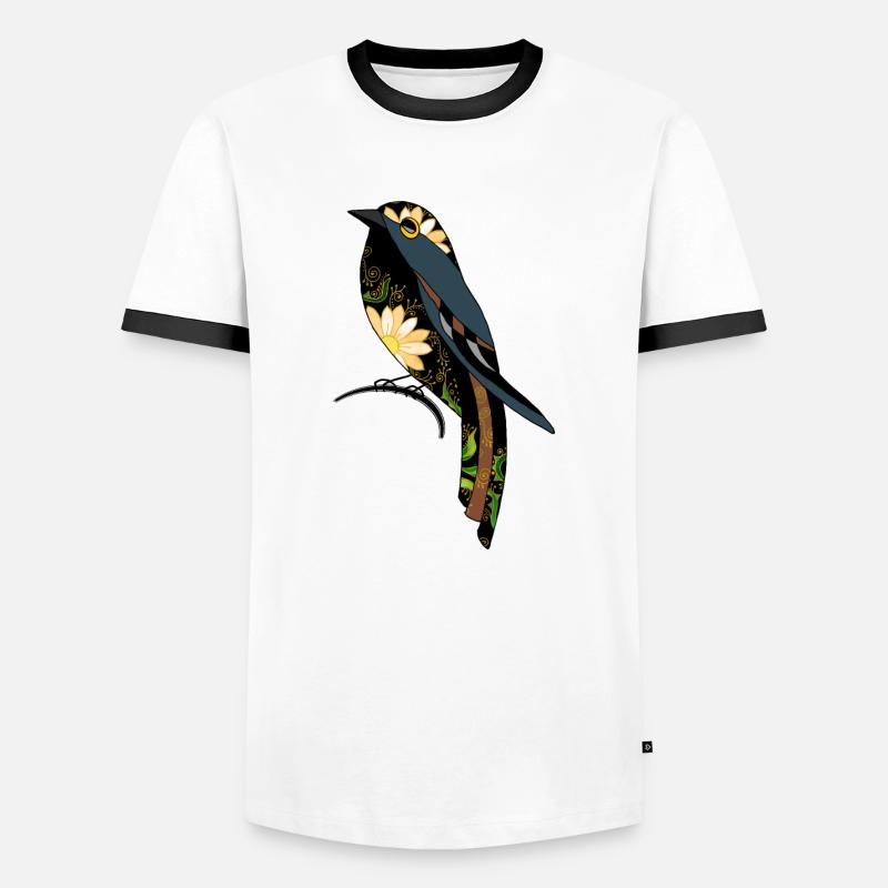 Vogel - Männer Kontrast-T-Shirt - Weiß/Schwarz