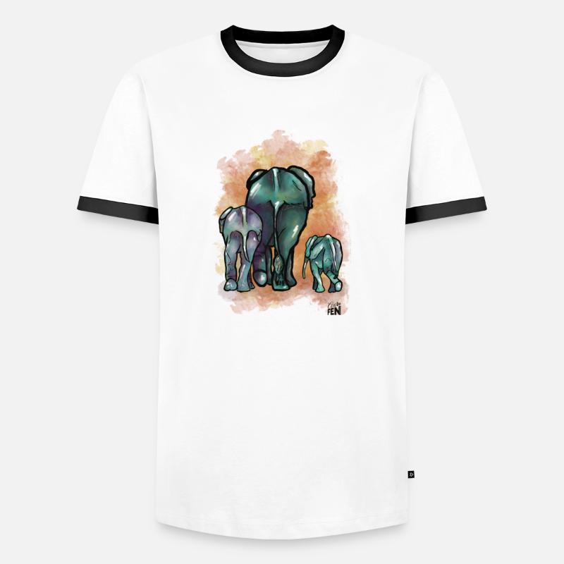 Elephant Generation - Men's Ringer Shirt - white/black