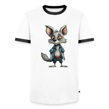 Brak the streum - Men's Ringer Shirt - white/black - Front - AI Model Female 172 light (172cm) & AI Model Male 178 dark (178cm)