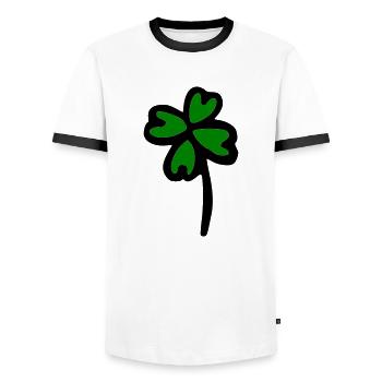 Kleeblatt - Männer Kontrast-T-Shirt - Weiß/Schwarz - Vorne - AI Model Female 172 light (172cm) & AI Model Male 178 dark (178cm)