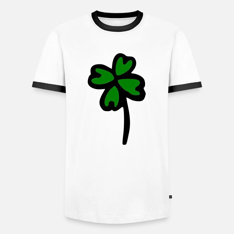 Kleeblatt - Männer Kontrast-T-Shirt - Weiß/Schwarz