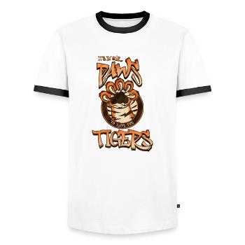 C’est à nous de sauver les tigres - T-shirt contrasté Homme - blanc/noir - Devant - AI Model Female 172 light (172cm) & AI Model Male 178 dark (178cm)