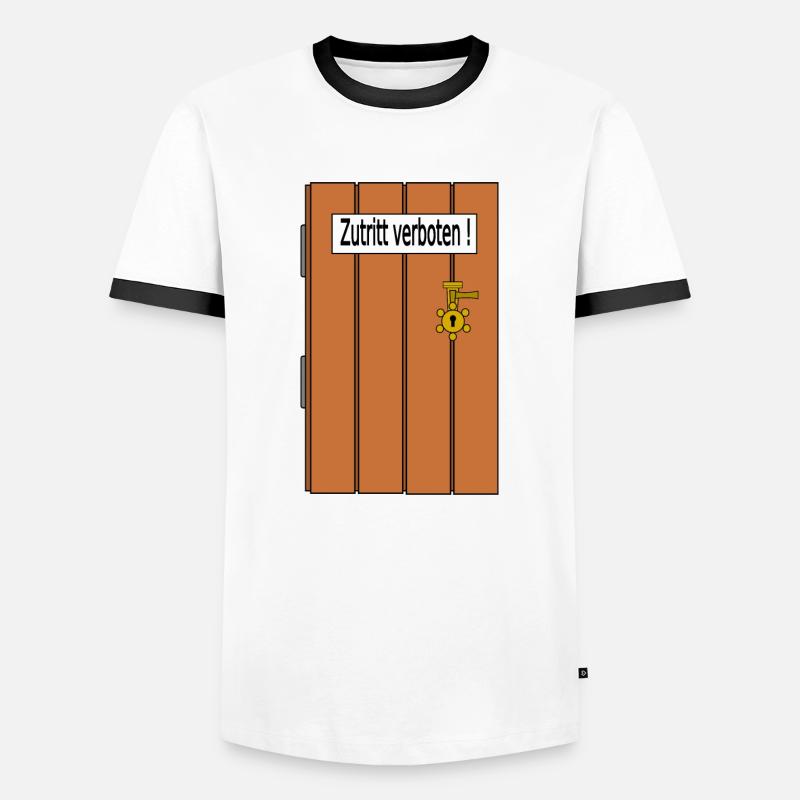 Entry prohibited - Men's Ringer Shirt - white/black