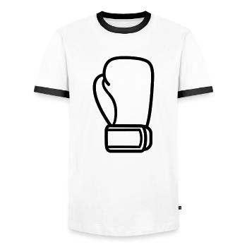 gant de boxe - T-shirt contrasté Homme - blanc/noir - Devant - AI Model Female 172 light (172cm) & AI Model Male 178 dark (178cm)