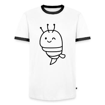 Crevette - T-shirt contrasté Homme - blanc/noir - Devant - AI Model Female 172 light (172cm) & AI Model Male 178 dark (178cm)