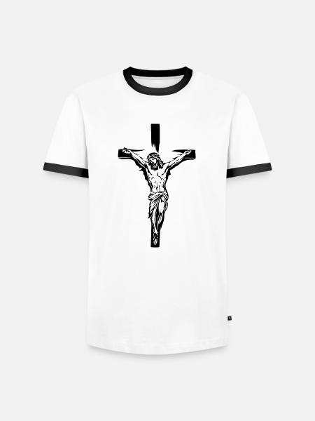 Jesus Christ - Men's Ringer Shirt - white/black