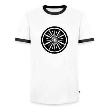Lemon - Men's Ringer Shirt - white/black - Front - AI Model Female 172 light (172cm) & AI Model Male 178 dark (178cm)