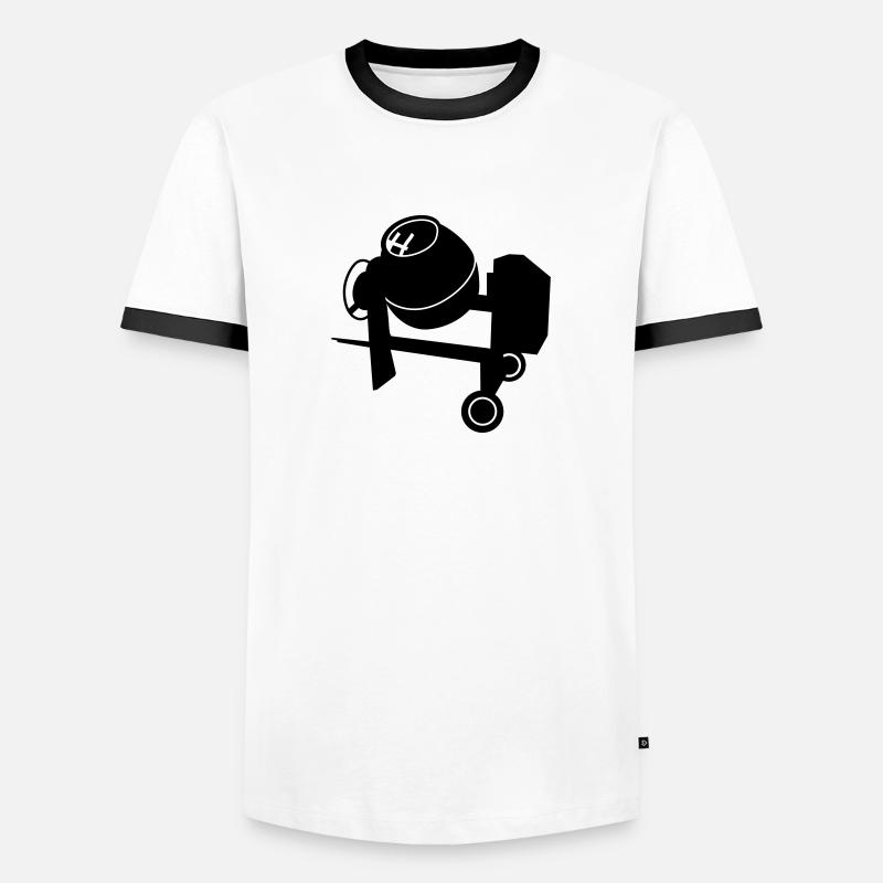 cement _mixer_b1 - Men's Ringer Shirt - white/black